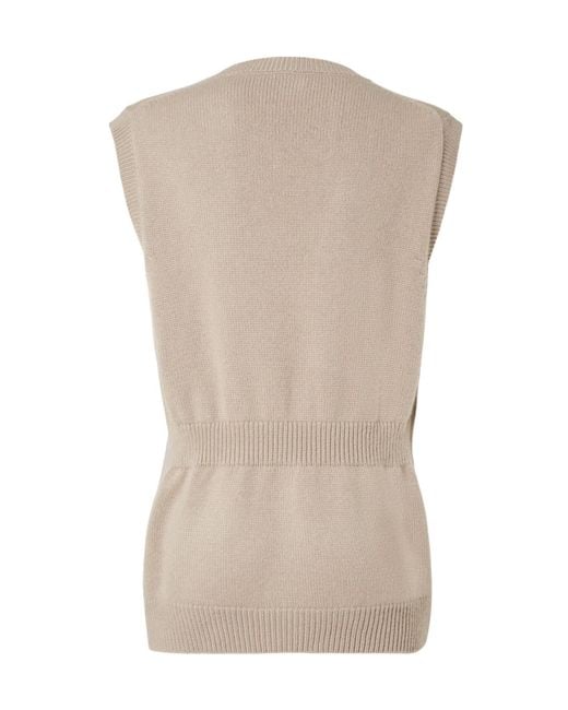 Fendi Natural Logo Embroidered Knit Vest