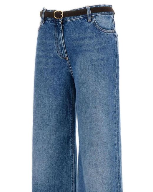 Elisabetta Franchi Blue Wide-Leg Jeans
