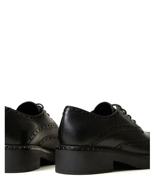 Twinset Black Leather Lace-Up Shoes