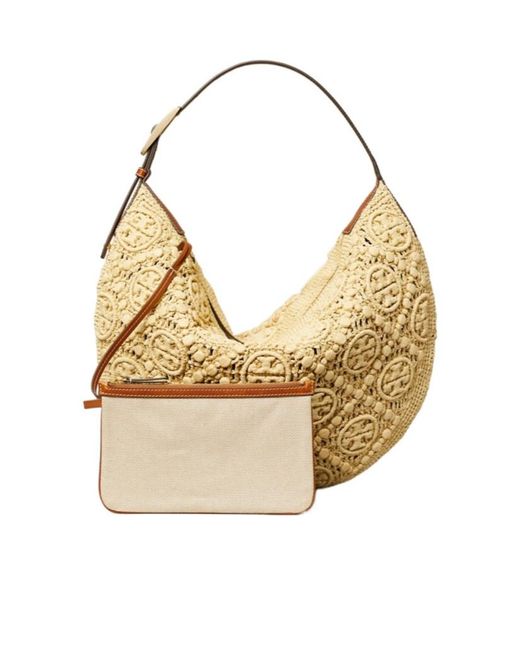 Tory Burch Metallic T Monogram Balloon Bag