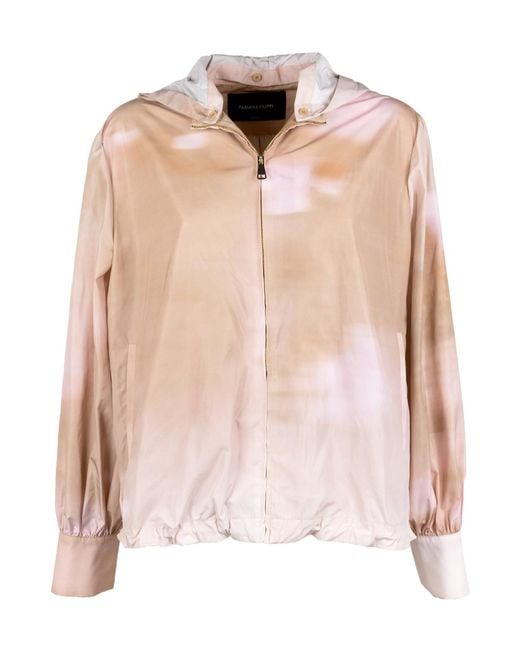 Fabiana Filippi Pink Floral-Print Hooded Jacket