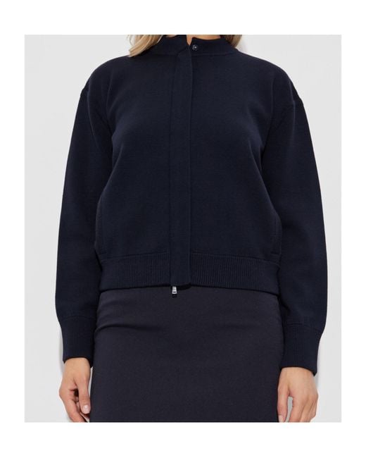 Max Mara Blue Pelago Virgin Wool Cardigan