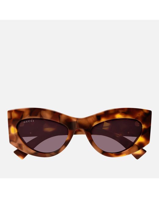 Gucci Brown Tortoiseshell Cat-Eye Sunglasses