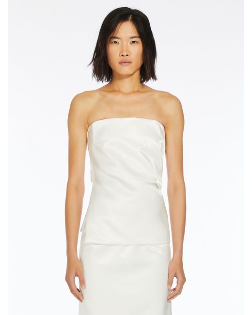 Sportmax White Strapless Bustier Top
