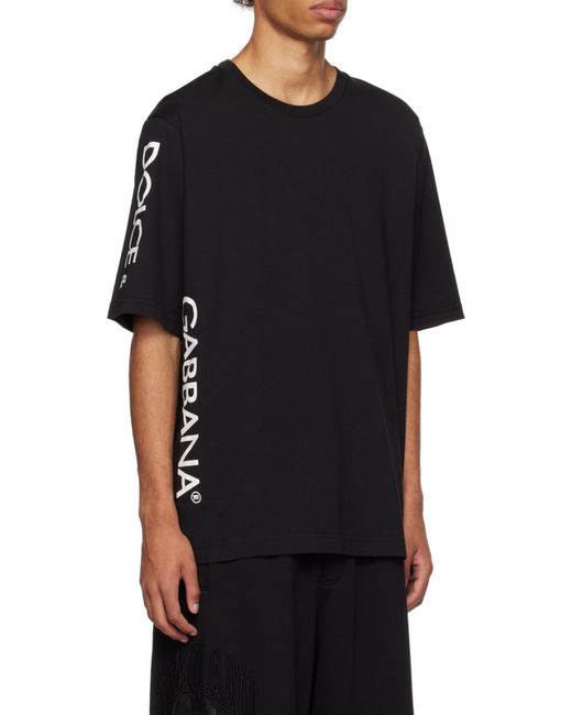 Dolce & Gabbana Black Logo Printed Crewneck T-Shirt for men