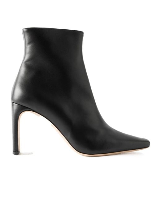 Staud Black Wally Leather Ankle Boots