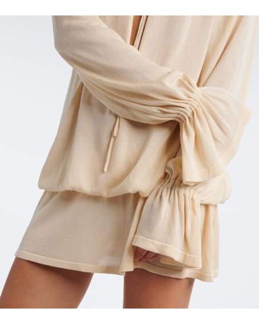 AYA MUSE Natural Cryo Ruffled Minidress