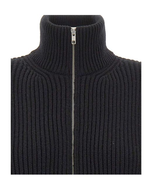 MM6 by Maison Margiela Black Ribbed-Knit Zip-Up Vest