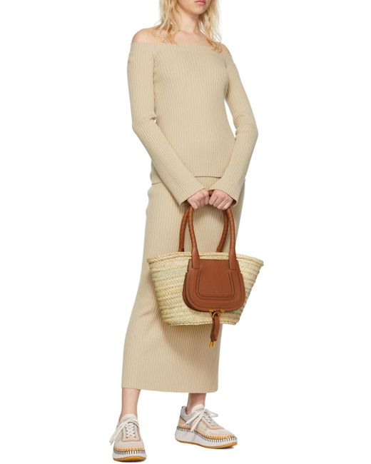 Chloé Natural Chloé Nama Lace-Up Sneakers