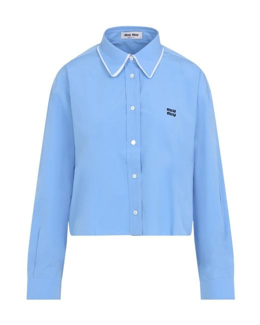 Miu Miu Blue Poplin Shirt