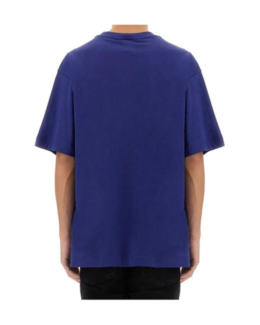 Versace Jeans Blue Couture Logo-Patch Crewneck T-Shirt for men