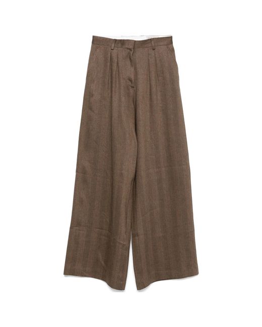 Officine Generale Women's Brown Elia Pants