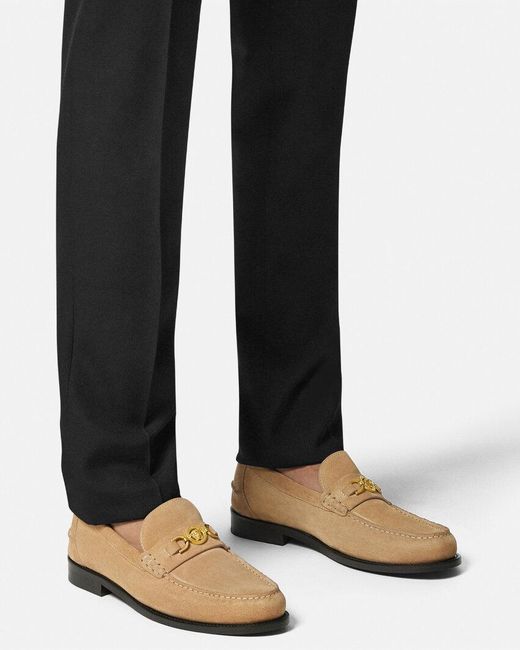 Versace Natural Suede Loafers for men