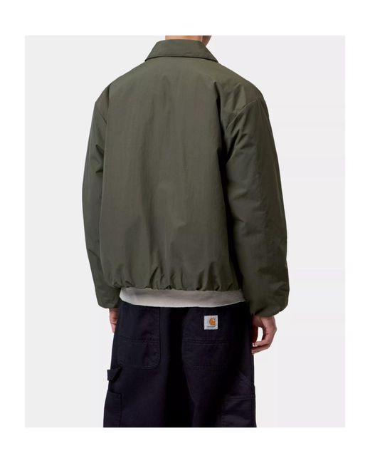 Carhartt Green Logo-Patch Zip-Up Jacket for men