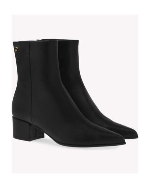 Gianvito Rossi Black Lyell 45 Ankle Boots