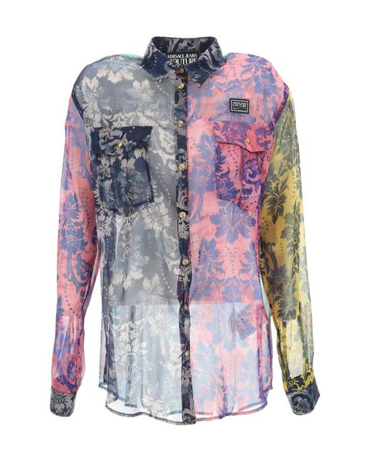 Versace Jeans White Couture Semi-Sheer Panelled Shirt