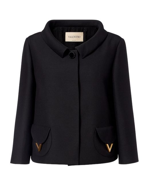 Valentino Black Vgold Crepe Couture Jacket