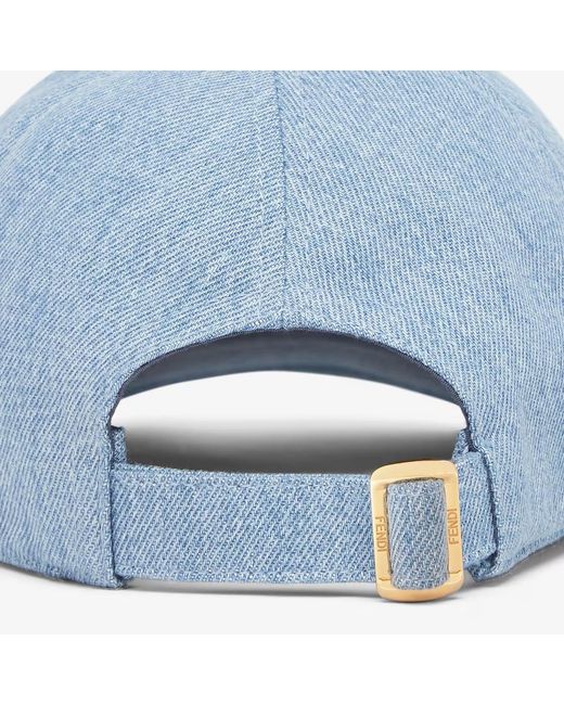 Fendi Blue Denim Baseball Cap