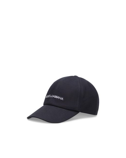 Dolce & Gabbana Blue Logo Embroidered Baseball Cap for men