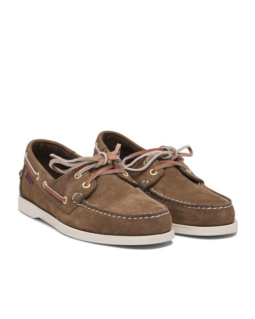 Sebago Brown Docksides Portland Lace-Up Boat Shoes for men