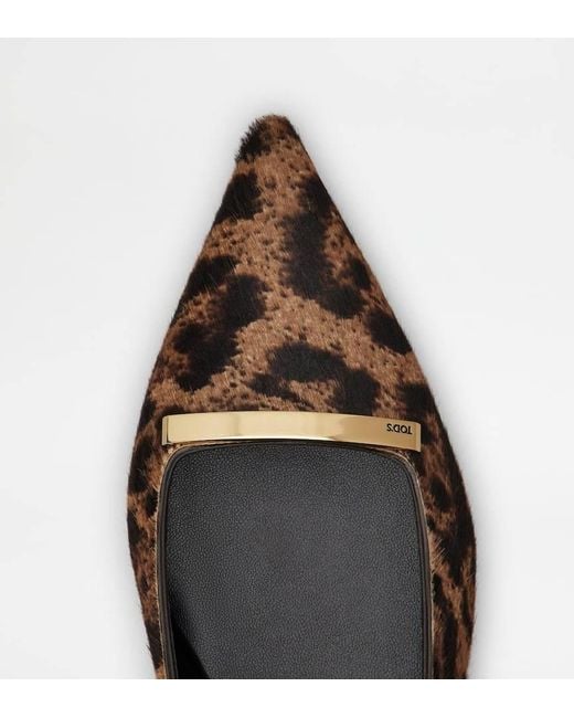 Tod's Brown Pointed Toe Slingback Shoes