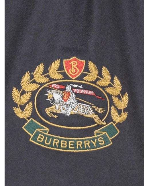 Burberry Black Logo Embroidered Scarf for men