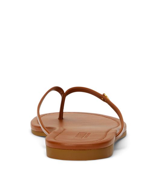 Ralph Lauren Brown Logo Detail Flat Sandals