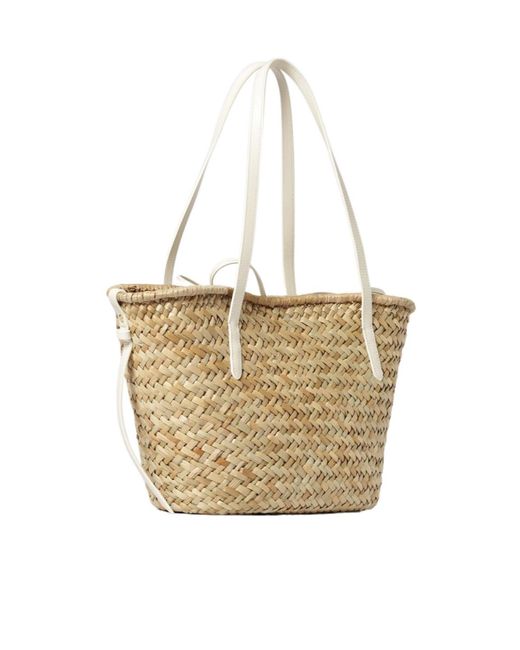 Coccinelle Metallic Logo Plaque Woven Shoulder Bag