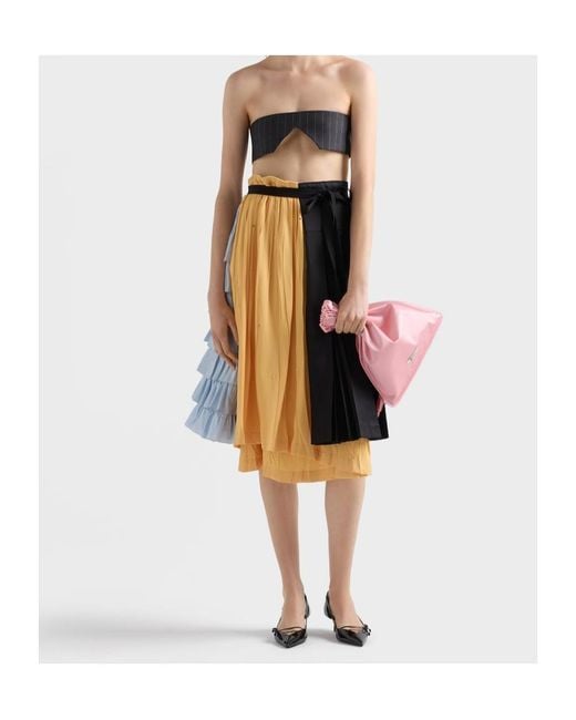 Prada Black Pinstripe Wool Bandeau Top