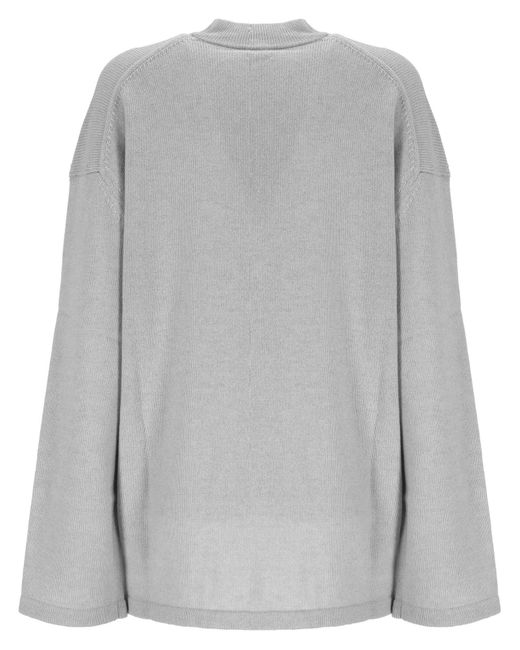 Max Mara Gray Studio Pisano Crewneck Long-Sleeved Jumper