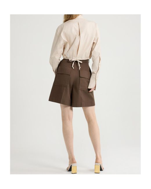 Patou Green Gabardine Bermuda Shorts