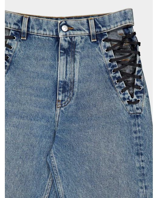Stella McCartney Blue High-Waist Straight-Leg Jeans