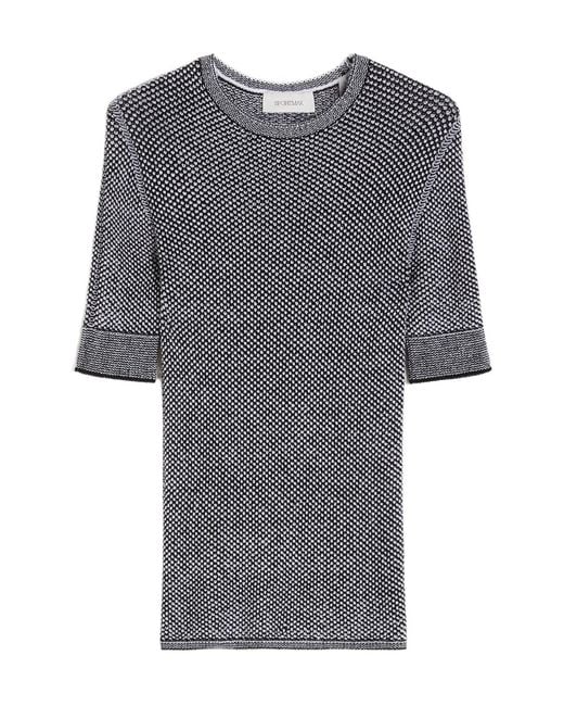 Sportmax Gray Short-Sleeved Knitted Shirt
