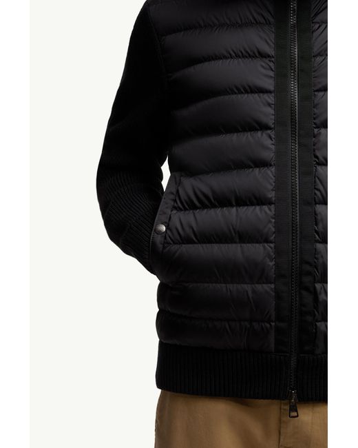 Moncler Black Quilted Zip-Up Jacket for men