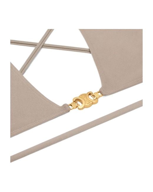 Céline Metallic Triomphe Triangle Top