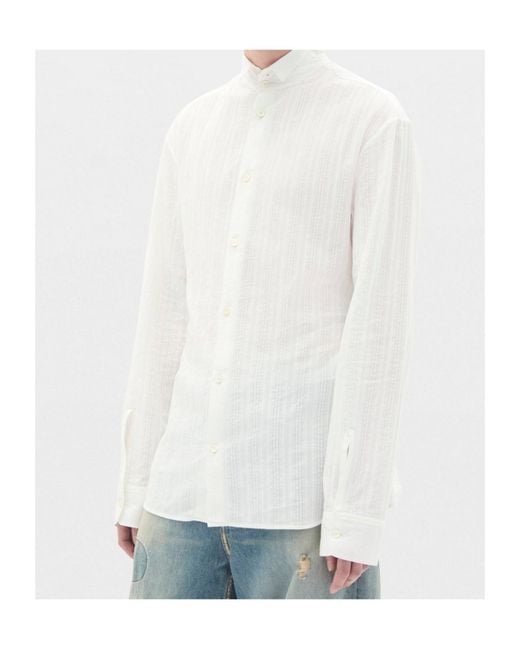 Ann Demeulemeester White Rico Comfort Stand Collar Shirt for men