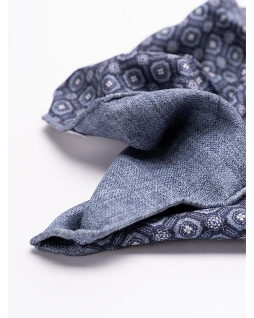 Brunello Cucinelli Blue Silk Scarf for men