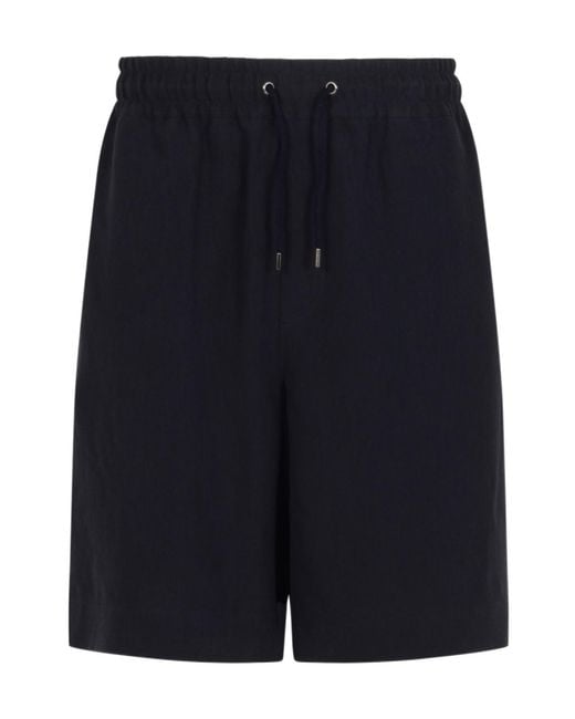 Giorgio Armani Blue Relaxed Fit Drawstring Shorts for men