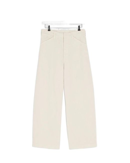 Lemaire White Wide-Leg Trousers for men