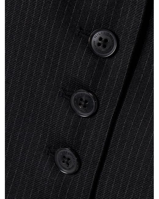 Nili Lotan Black Angelina Pinstripe Vest