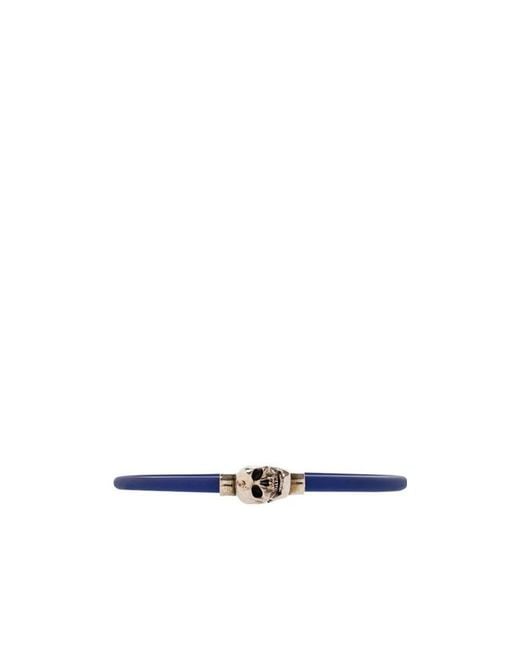 McQueen White Skull Charm Magnetic-Fastened Bracelet for men