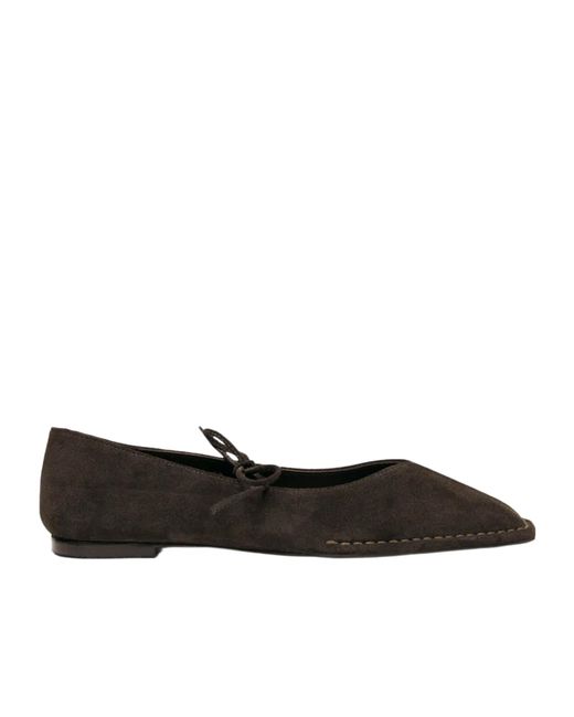 Alohas Black Sway Leather Ballet Flats