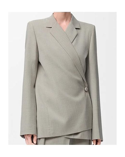 Loewe Gray Single Breasted Long Sleeved Jacket