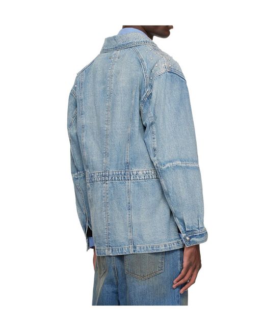 ANDERSSON BELL Blue Jeweled Denim Jacket for men