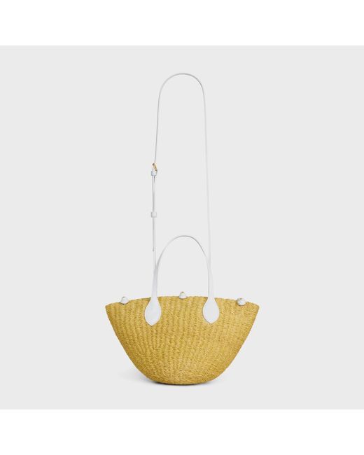 Céline Natural Small Triomphe Beads Basket
