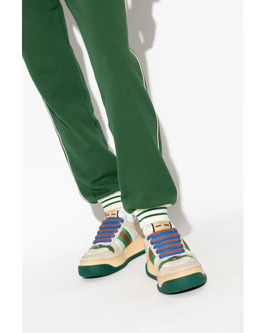 Gucci Green Screener Leather Sneakers
