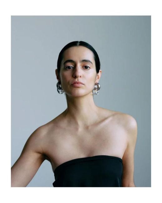 Monies White Havana Interlocking Hoop Earrings