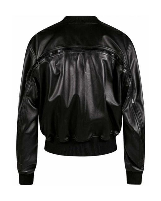 Dries Van Noten Black Logo Leather Jacket for men