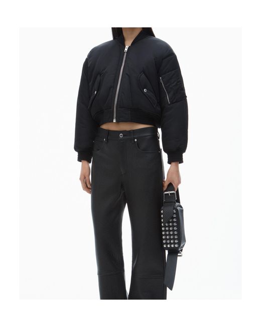 Alexander Wang Blue Logo Embroidered Bomber Jacket