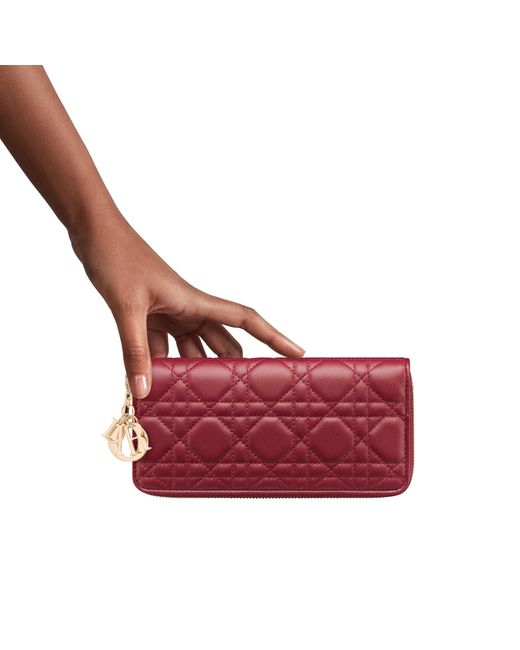 Dior Red Lady Voyageur Wallet